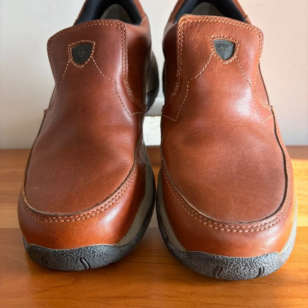 Ariat Mens Spitfire Brown Leather Slip On Loafers ATS Comfort 1002167 Sz 11.5 D